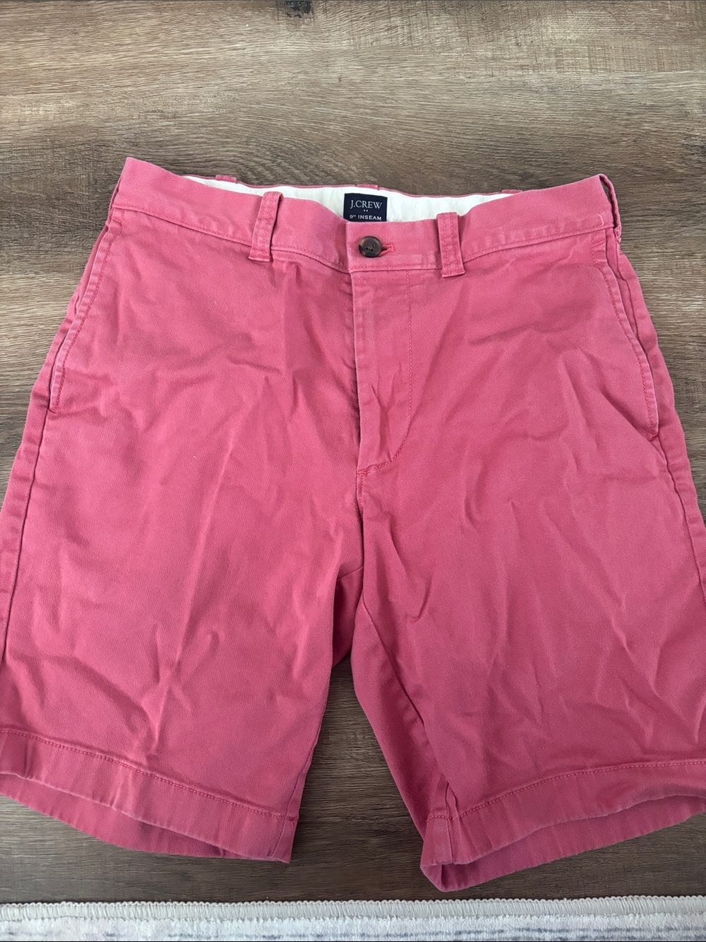 J. Crew Coral-Pinkish Red Flat Front Men's Chino Shorts